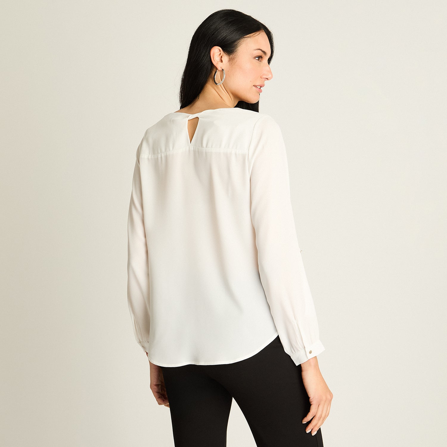 Blusa Crudo con Manga 3/4 Roll-Up