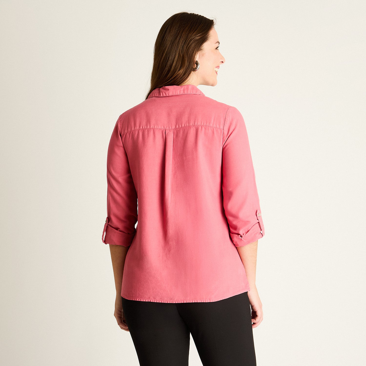 Blusa Rosado en Lyocell con Bolsillos