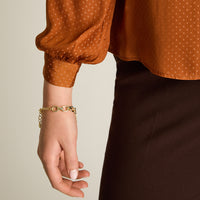 Blusa Terracota Manga Larga con Botón en Espalda