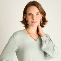 Blusa Menta Cuello en V