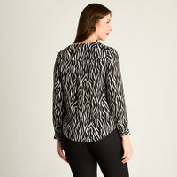 Blusa Negra Estampado Animal Print