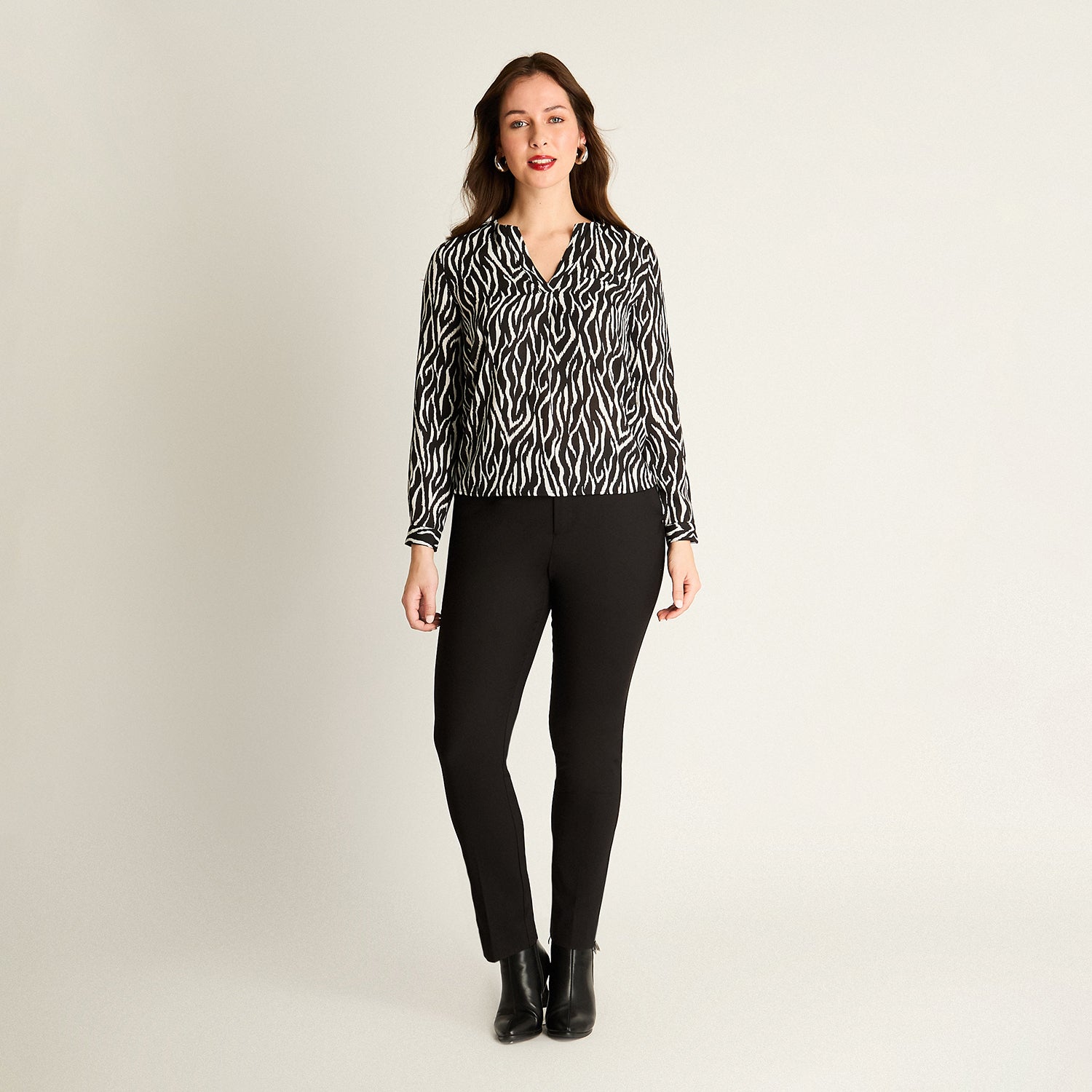 Blusa Negra Estampado Animal Print