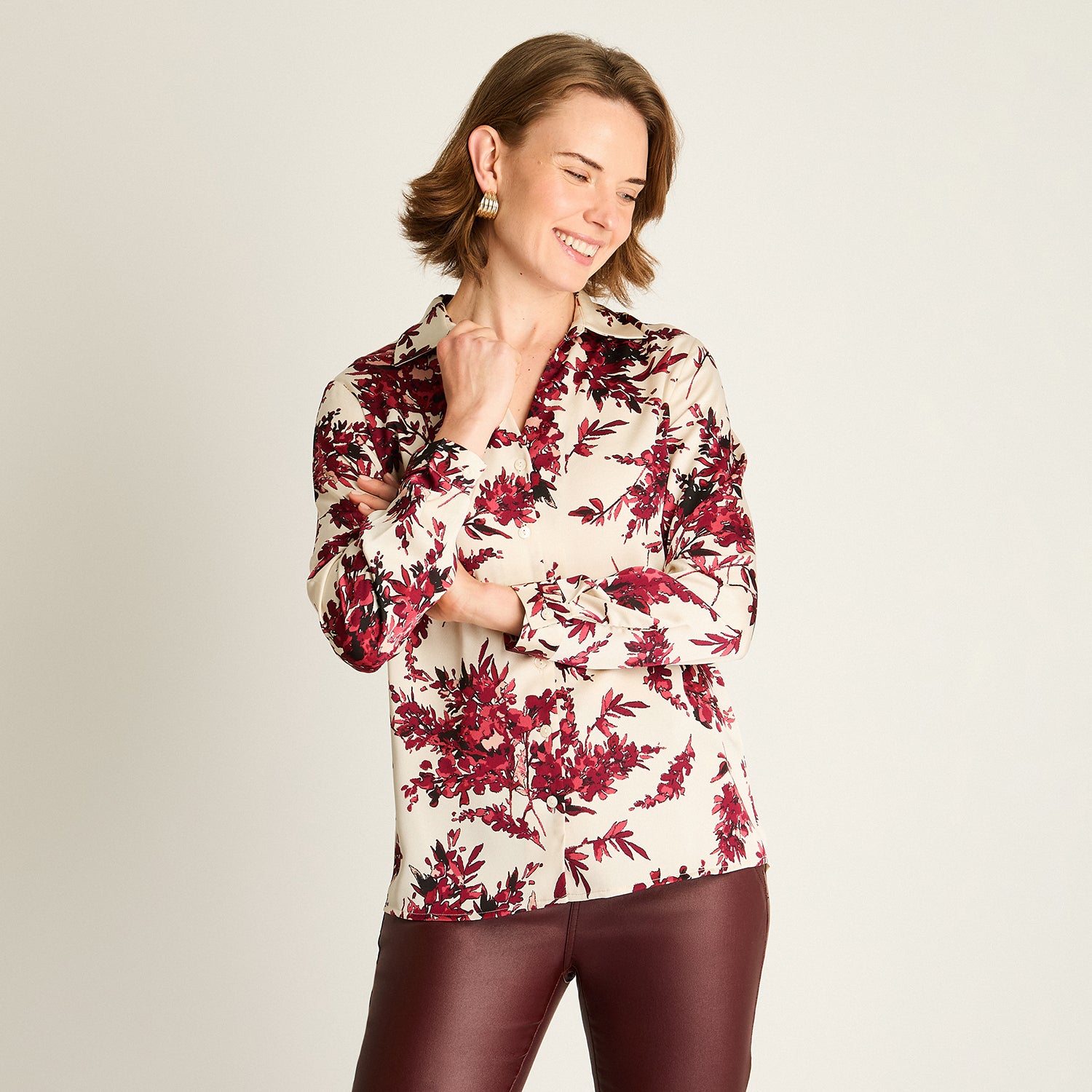 Blusa Rosada con Estampado Floral