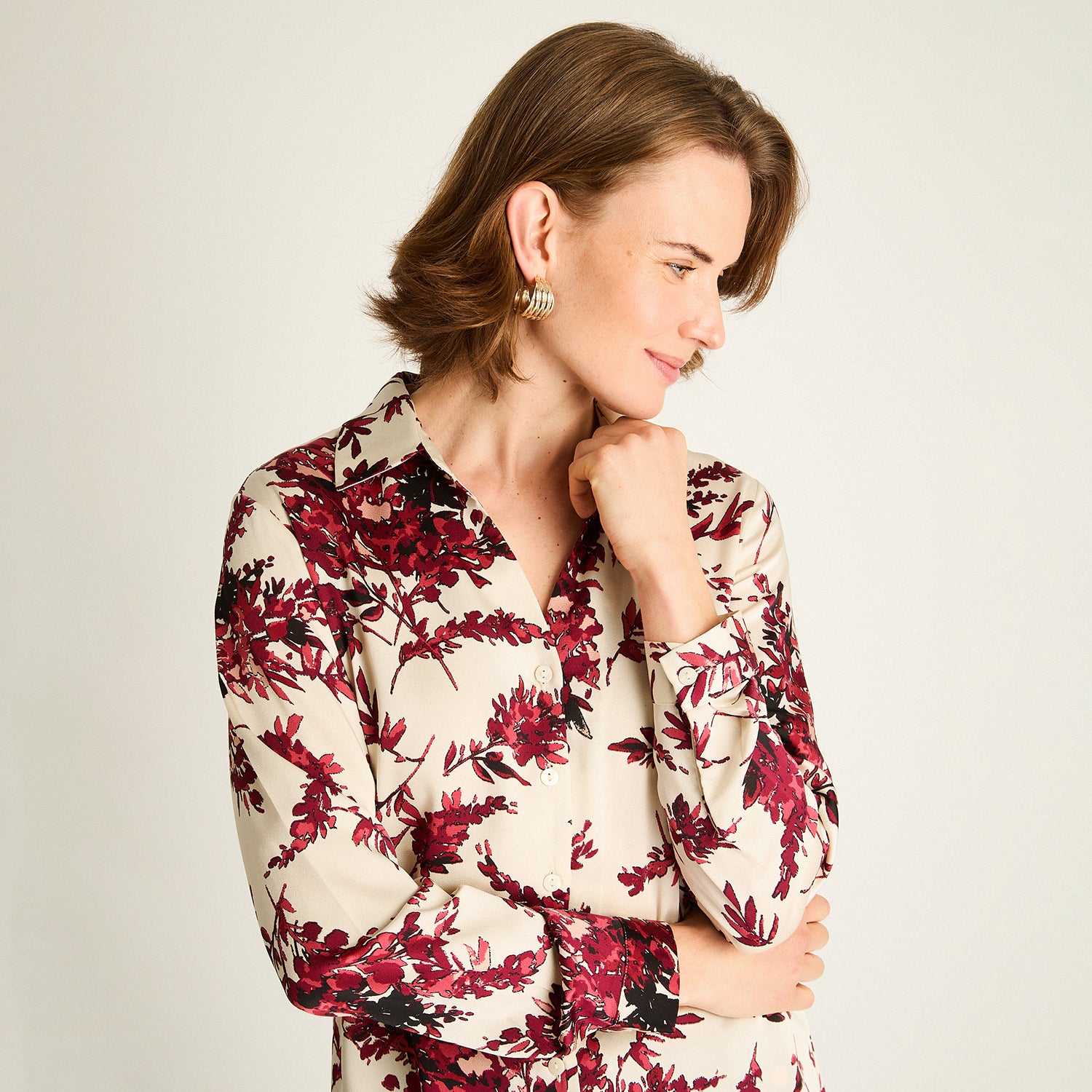 Blusa Rosada con Estampado Floral