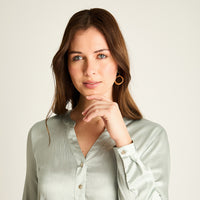 Blusa Menta con Botonadura Frontal