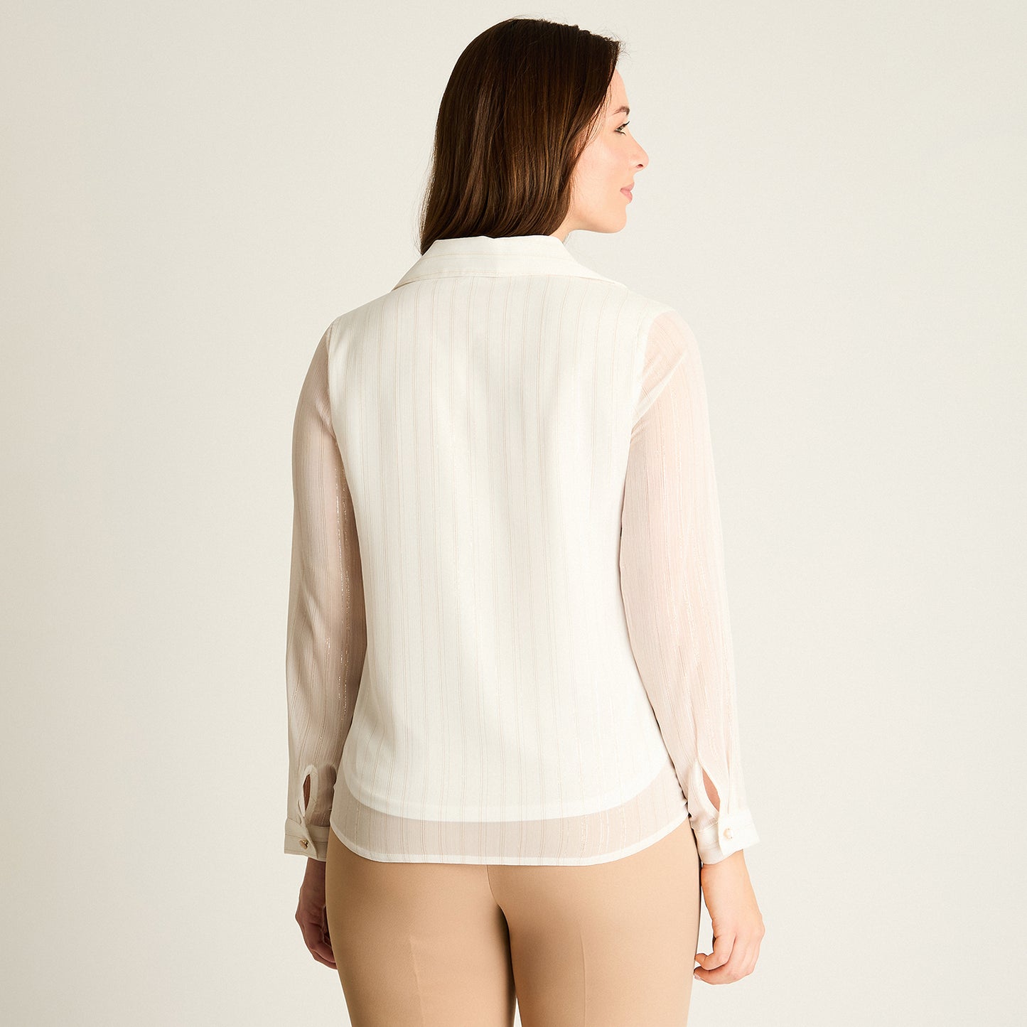 Blusa Crudo con Cuello Camisero