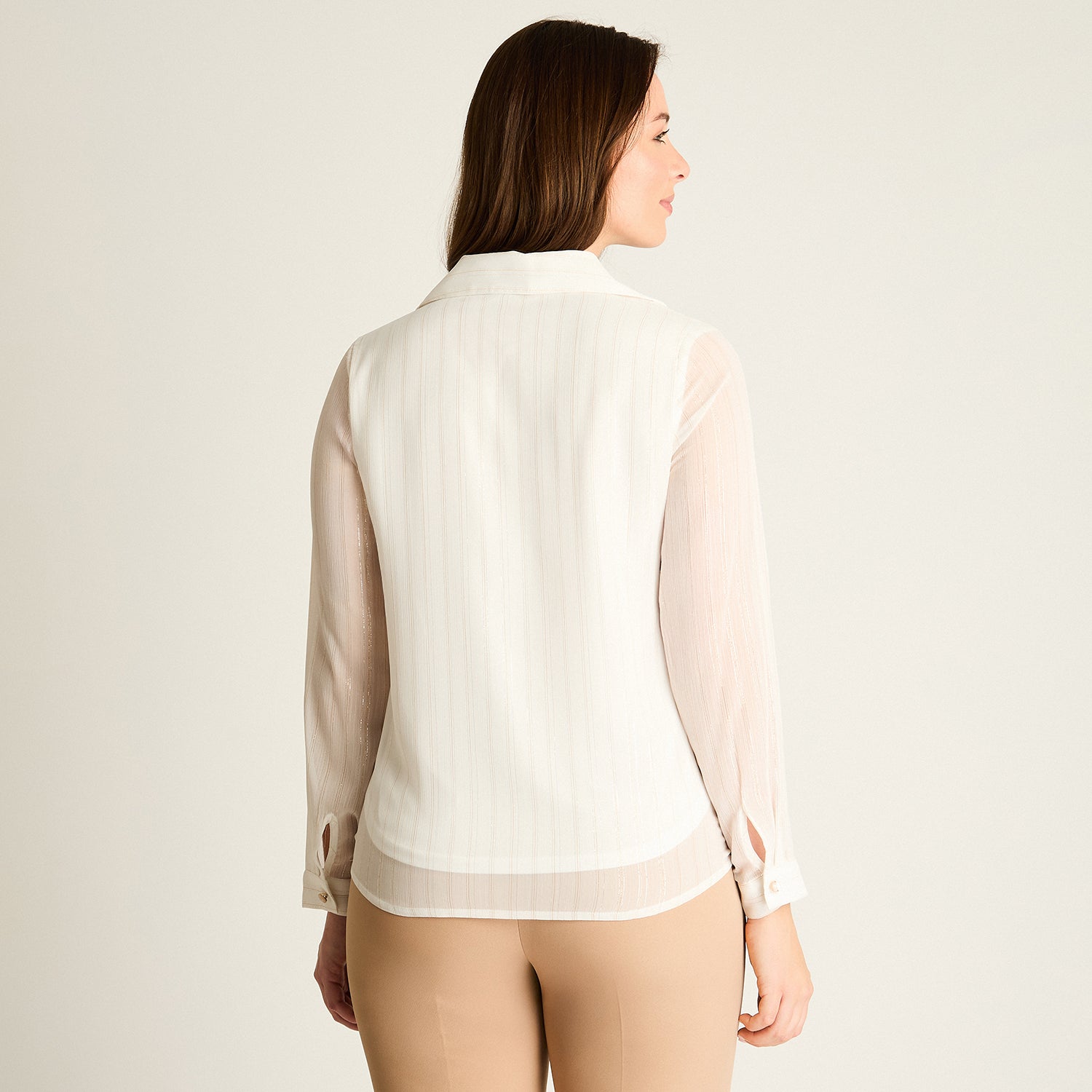 Blusa Crudo con Cuello Camisero