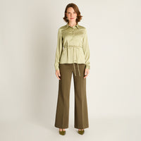 Blusa Verde con Amarra en la Cintura