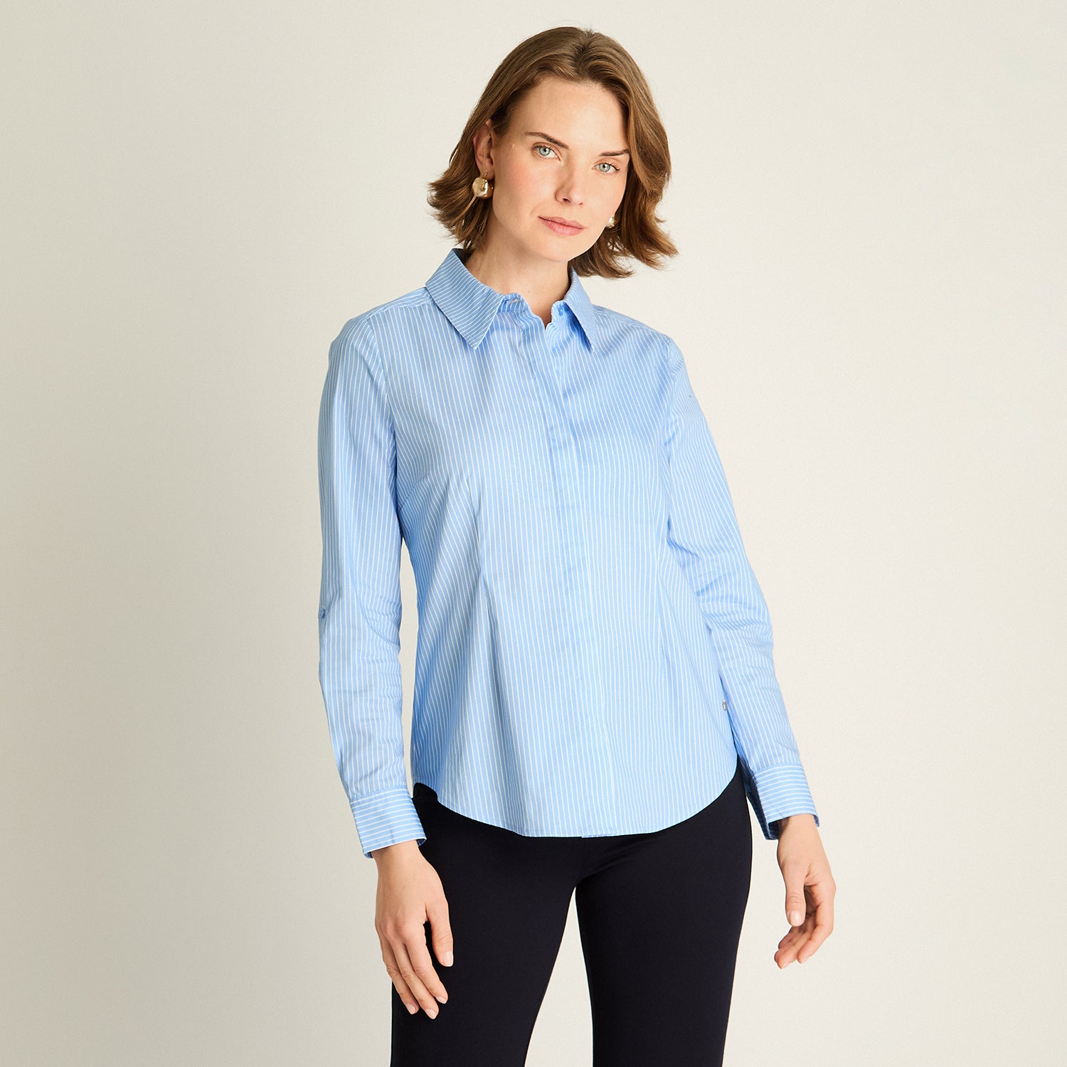 Blusa Celeste de Algodón