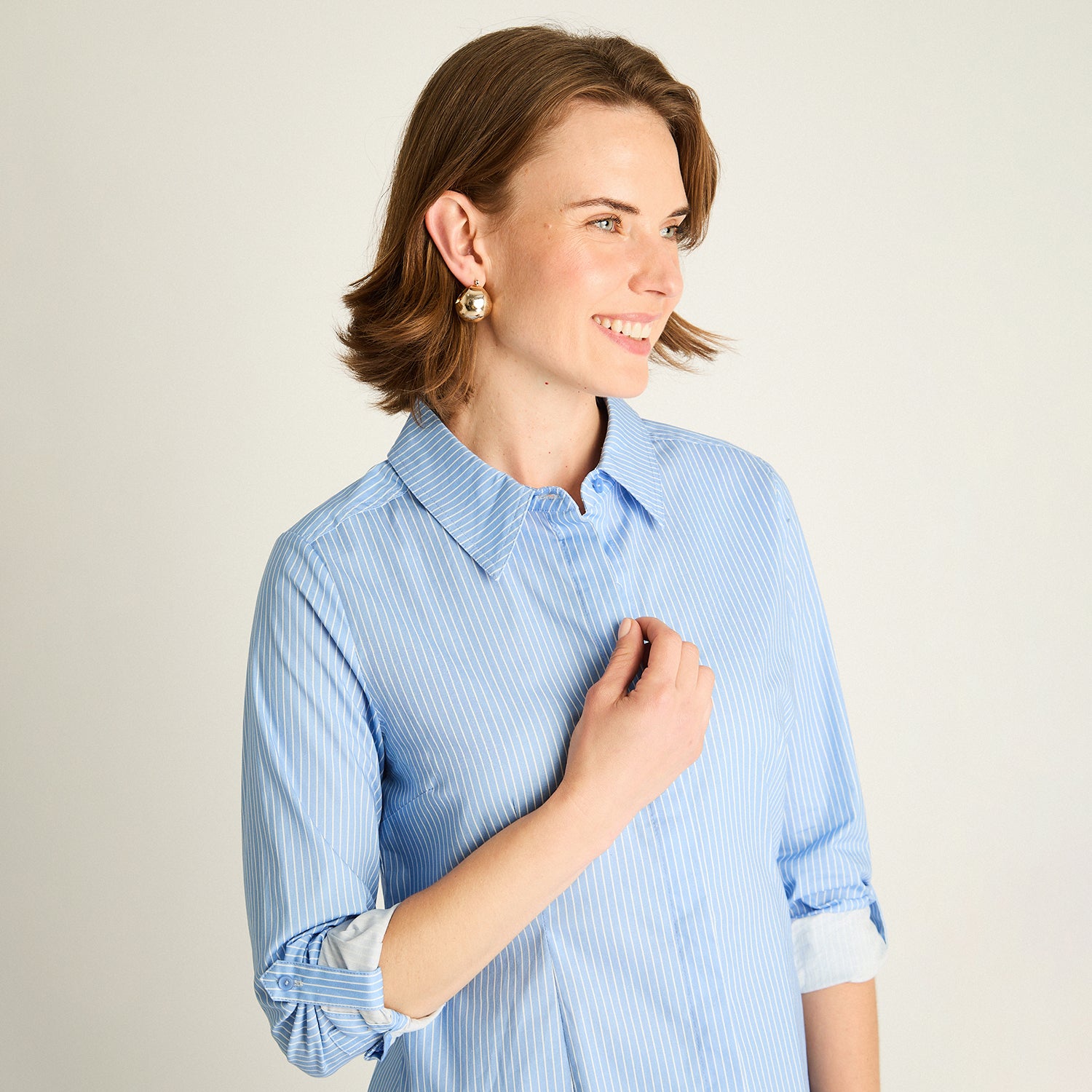 Blusa Celeste de Algodón