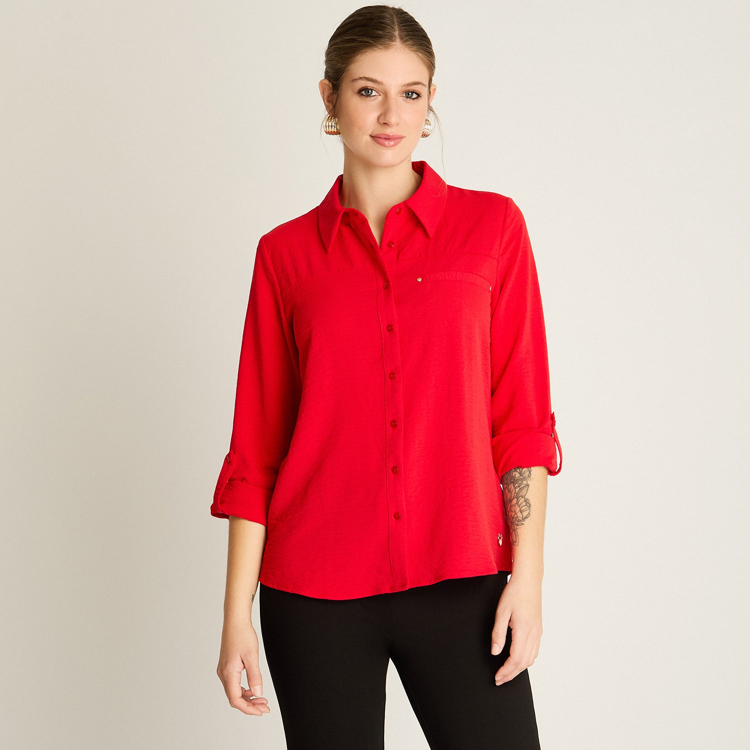 Blusa Roja de Botones