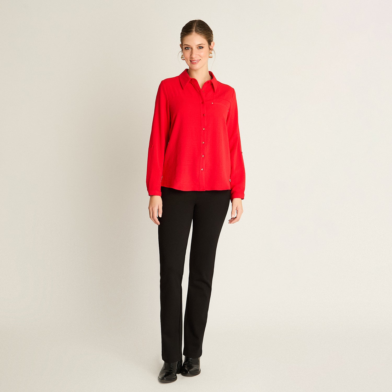 Blusa Roja de Botones