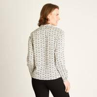 Blusa Negra con Lazo en el Cuello