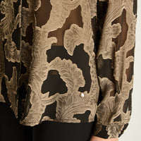 Blusa Negra Estampada - Lorenzo di Pontti