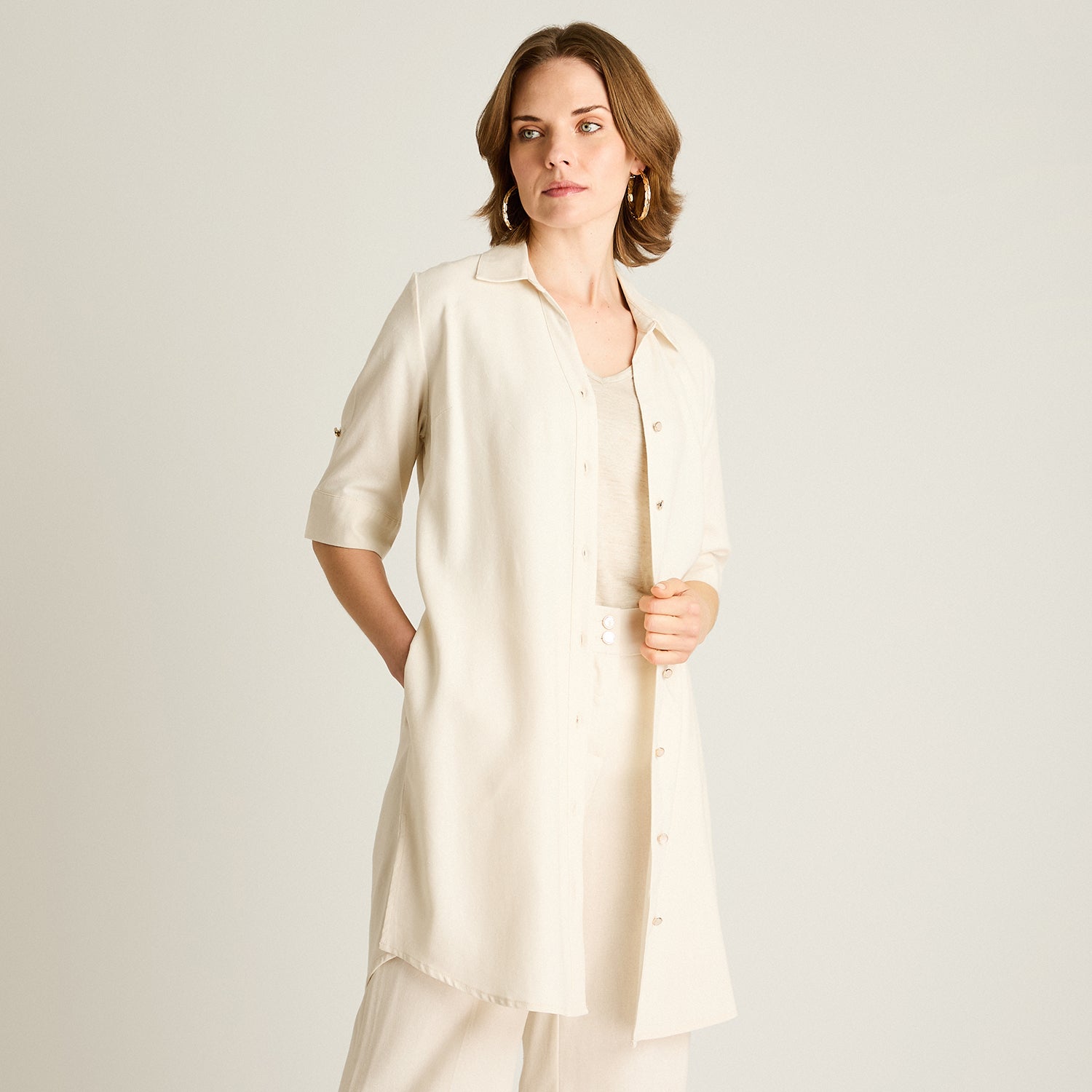 Blusa Arena Lino Abotonada