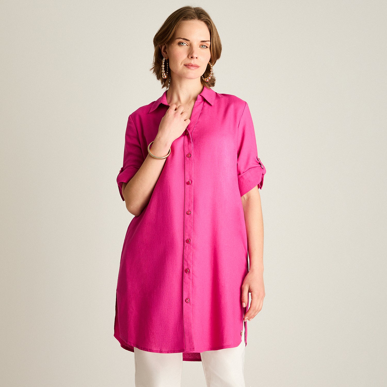 Blusa Morado Floral Manga Larga