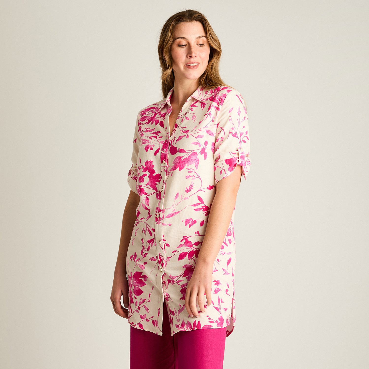 Blusa Fucsia Manga Larga