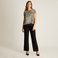 Blusa Negro Estampado Zigzag