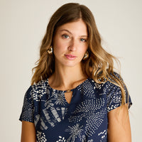 Blusa Azul Manga Corta