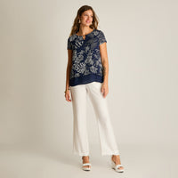 Blusa Azul Manga Corta
