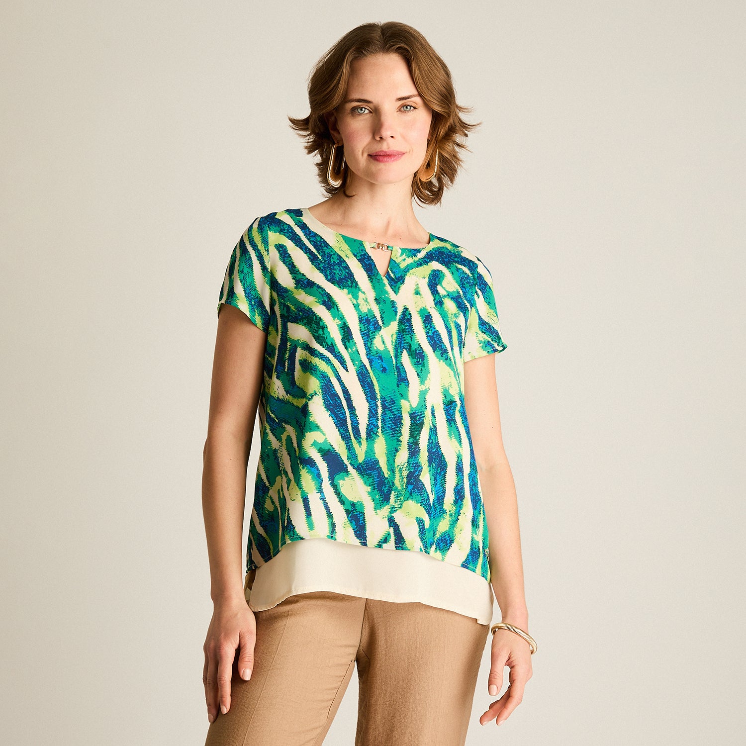 Blusa Verde Estampado Jungle