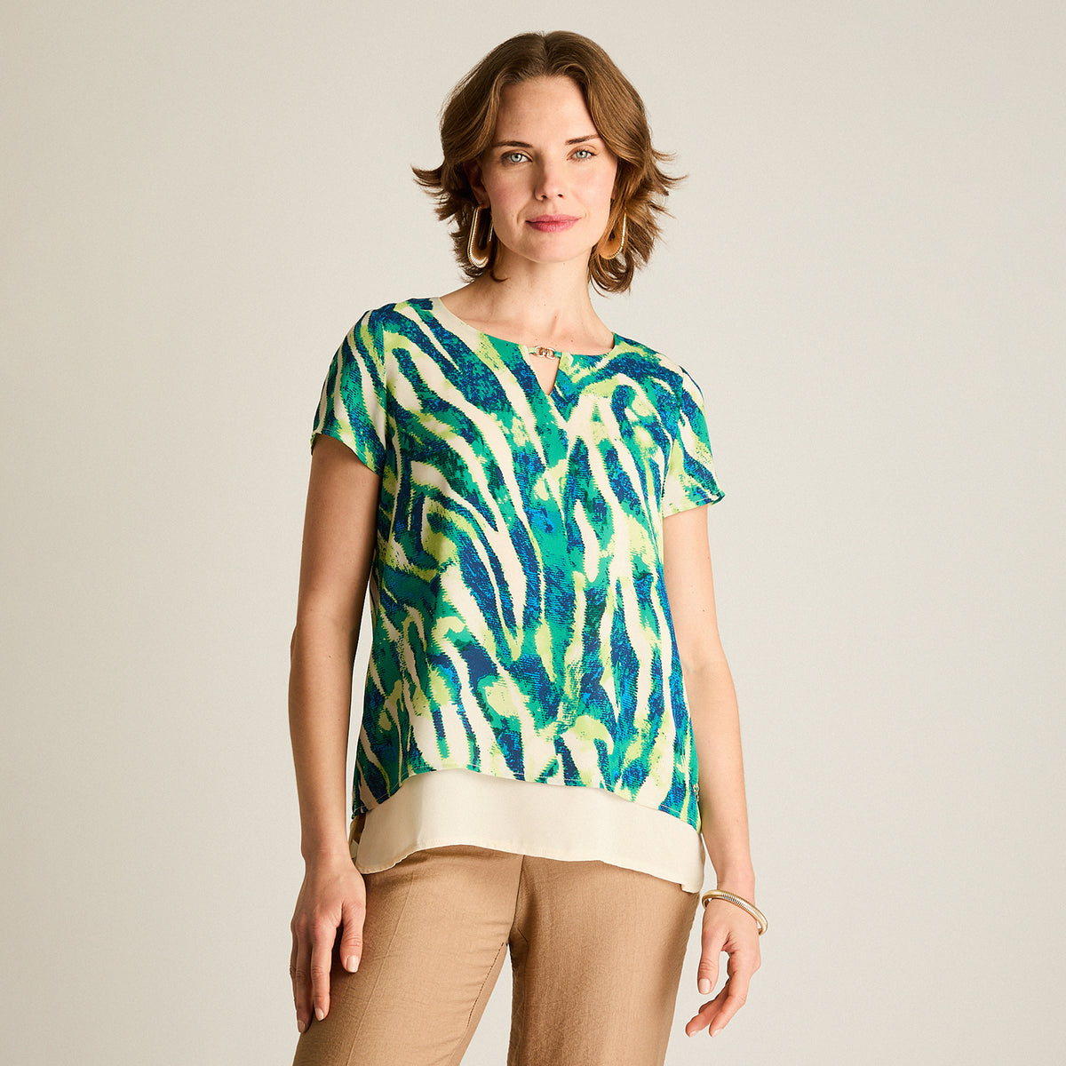Blusa Verde Estampado Jungle