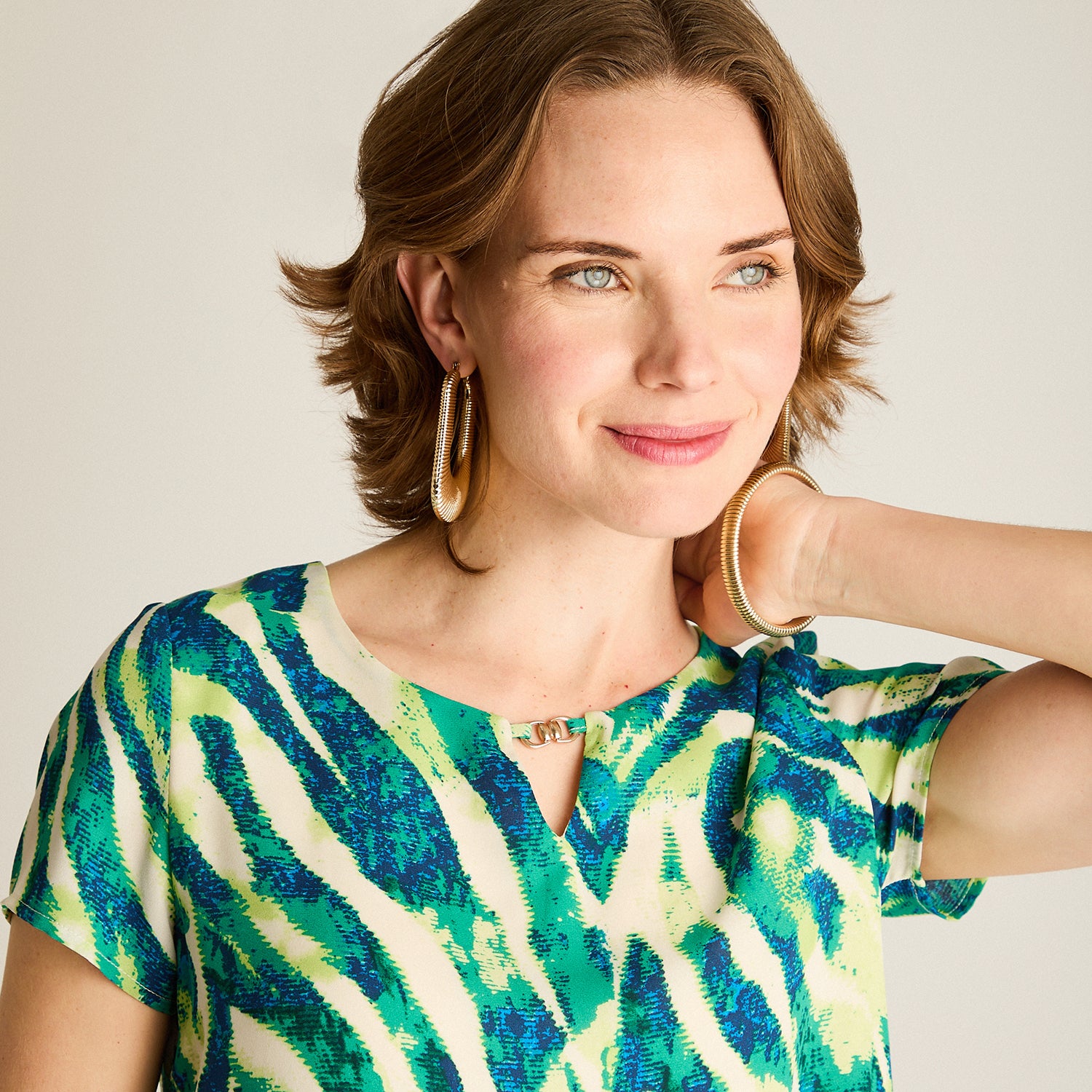 Blusa Verde Estampado Jungle