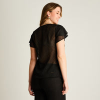 Blusa Negro Manga Corta con Forro