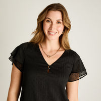 Blusa Negro Manga Corta con Forro