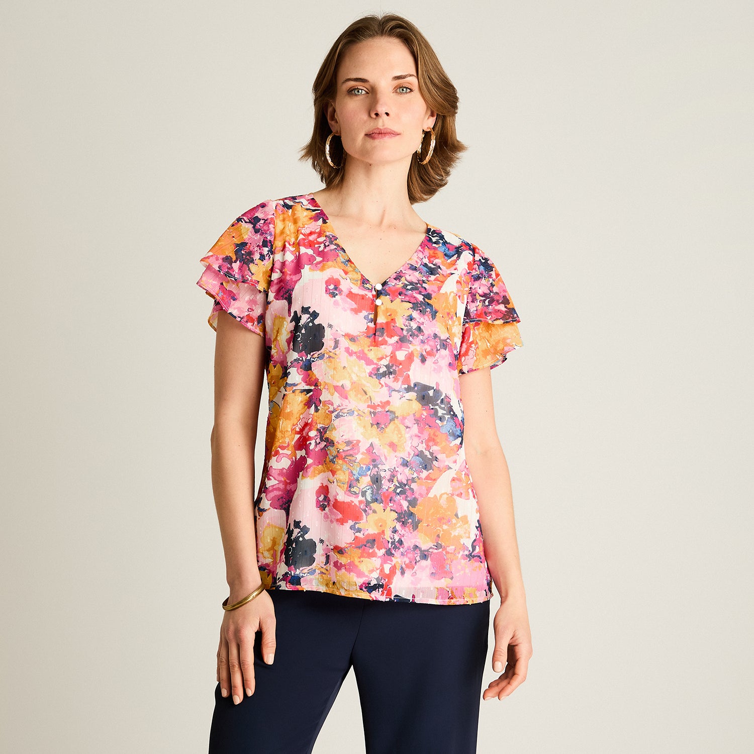Blusa Fucsia Manga Corta con Forro