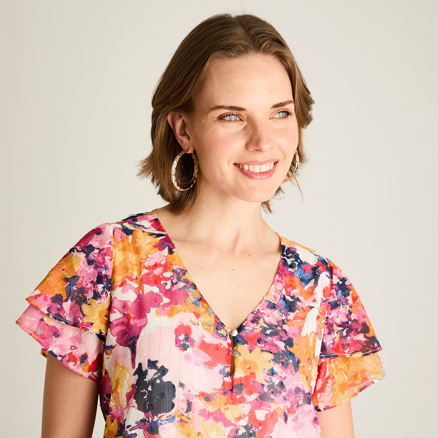 Blusa Fucsia Manga Corta con Forro