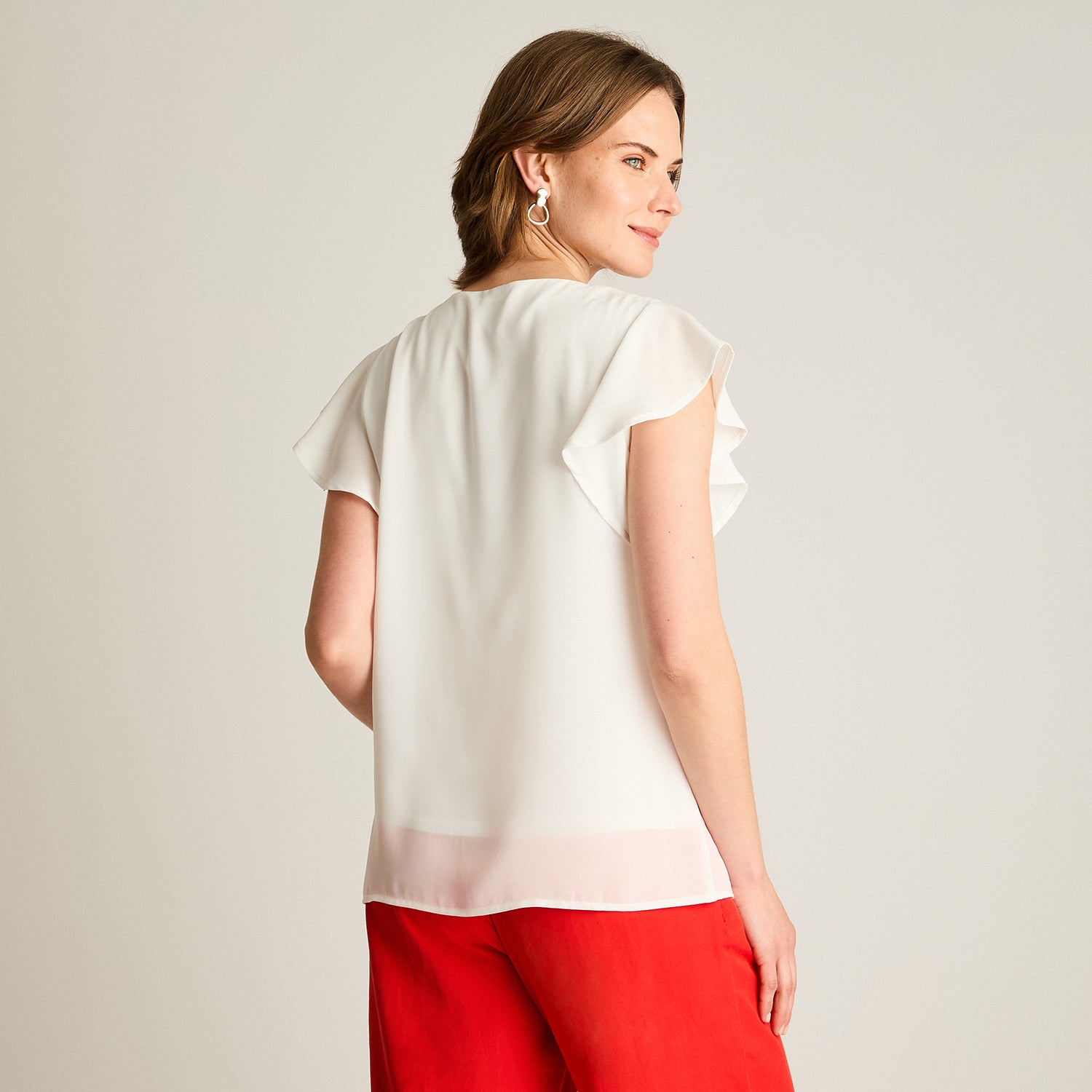 Blusa Crudo Volante Elegante