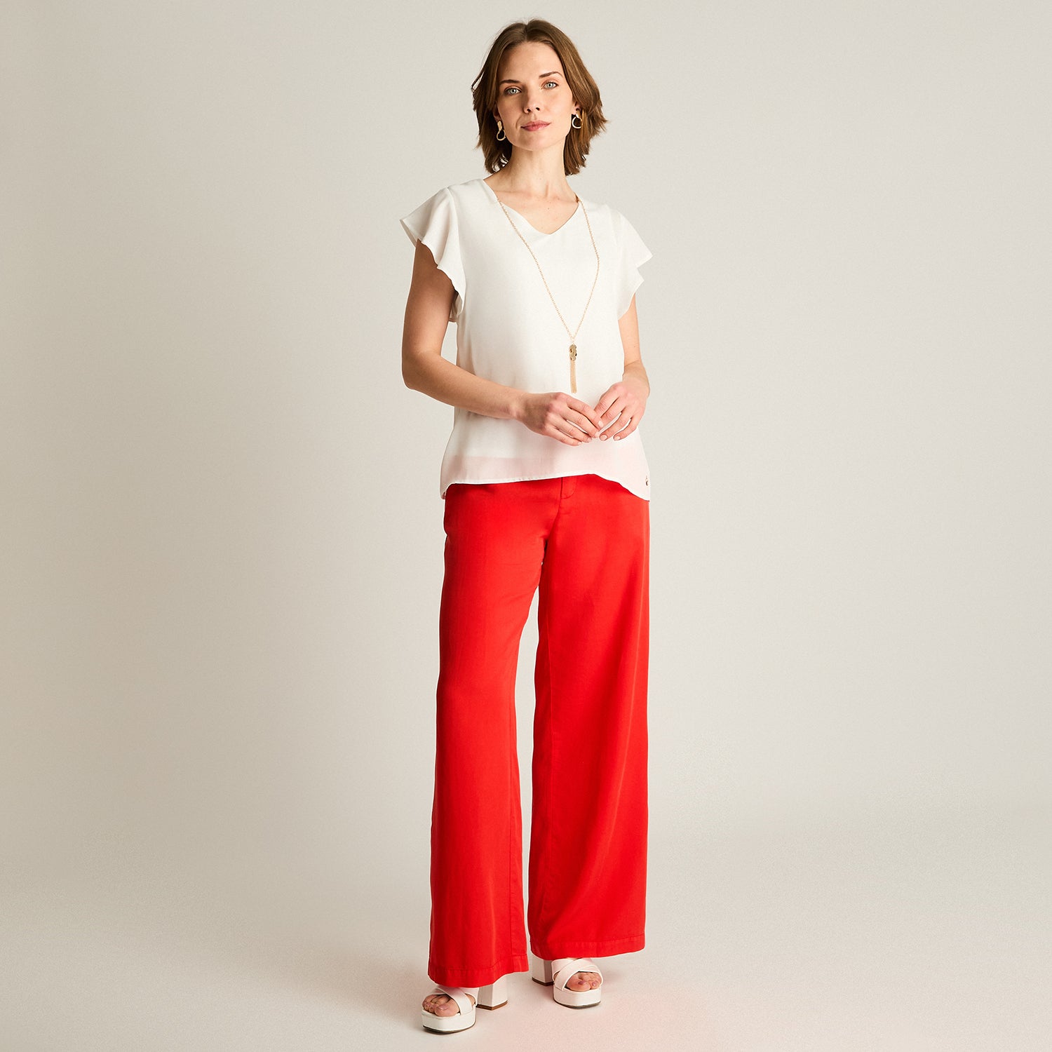 Blusa Crudo Volante Elegante