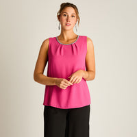 Blusa Fucsia con Aplique de Brillos