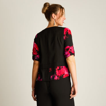 Blusa Estampada con Chaleco Integrado