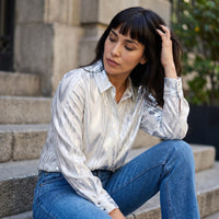 Blusa Plata Brillante de Fiesta lifestyle