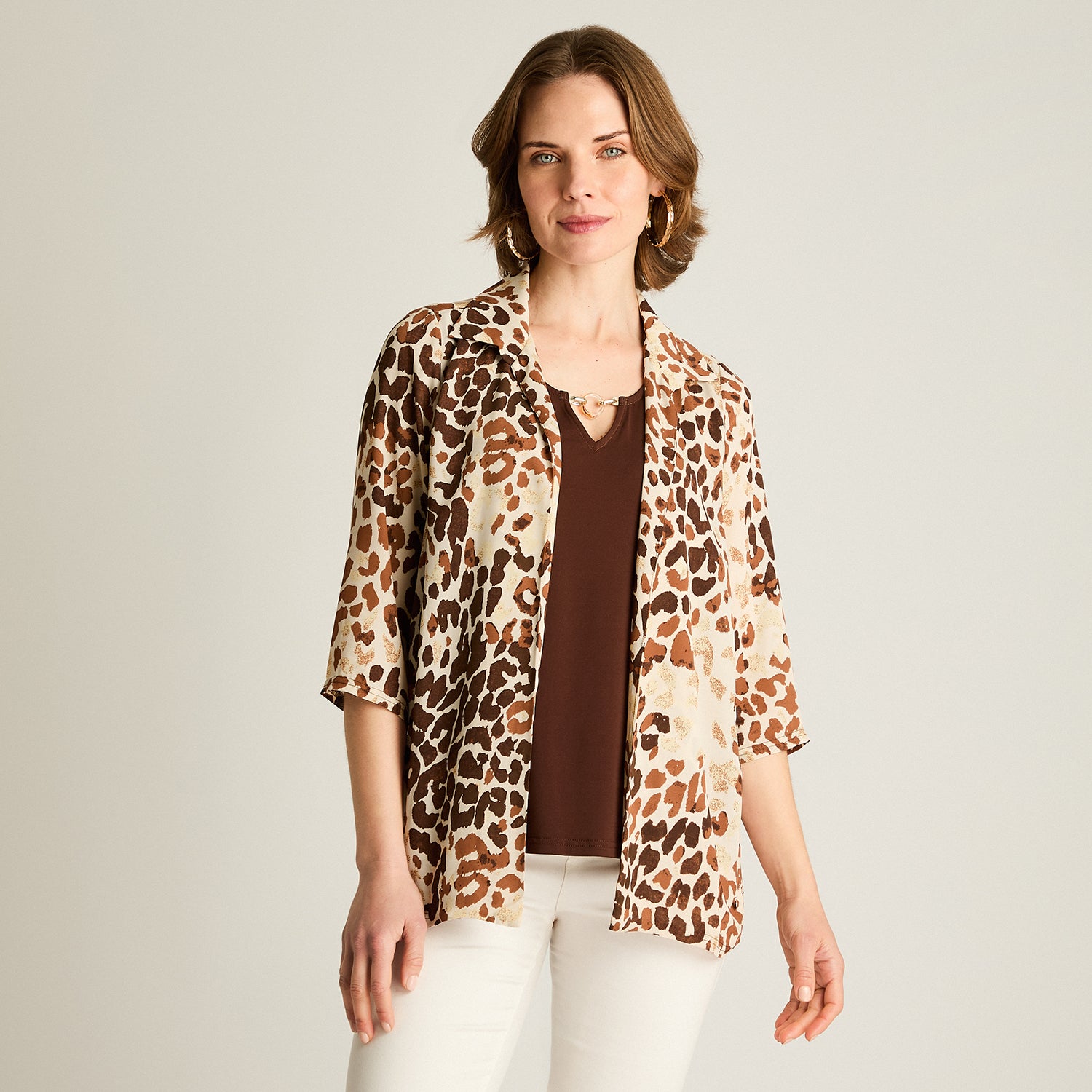 Blusa Mujer Estampado Animal Print Manga 3/4