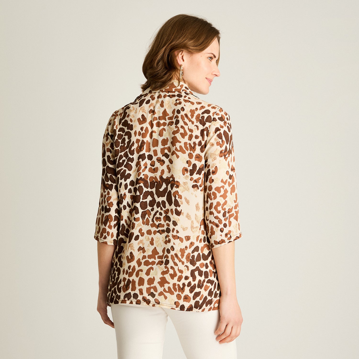 Blusa Mujer Estampado Animal Print Manga 3/4