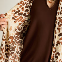 Blusa Mujer Estampado Animal Print Manga 3/4