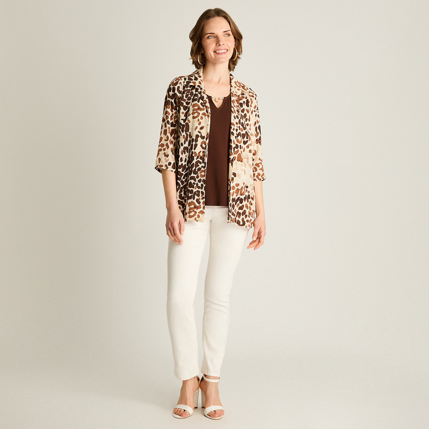 Blusa Mujer Estampado Animal Print Manga 3/4