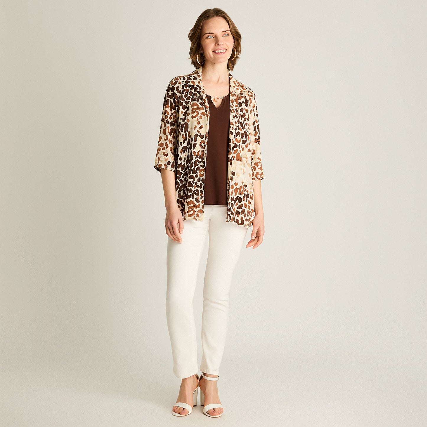 Blusa Mujer Estampado Animal Print Manga 3/4