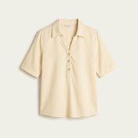 Blusa Lino Crudo Manga Corta en plano