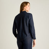 Blusa 100% Lino Azul