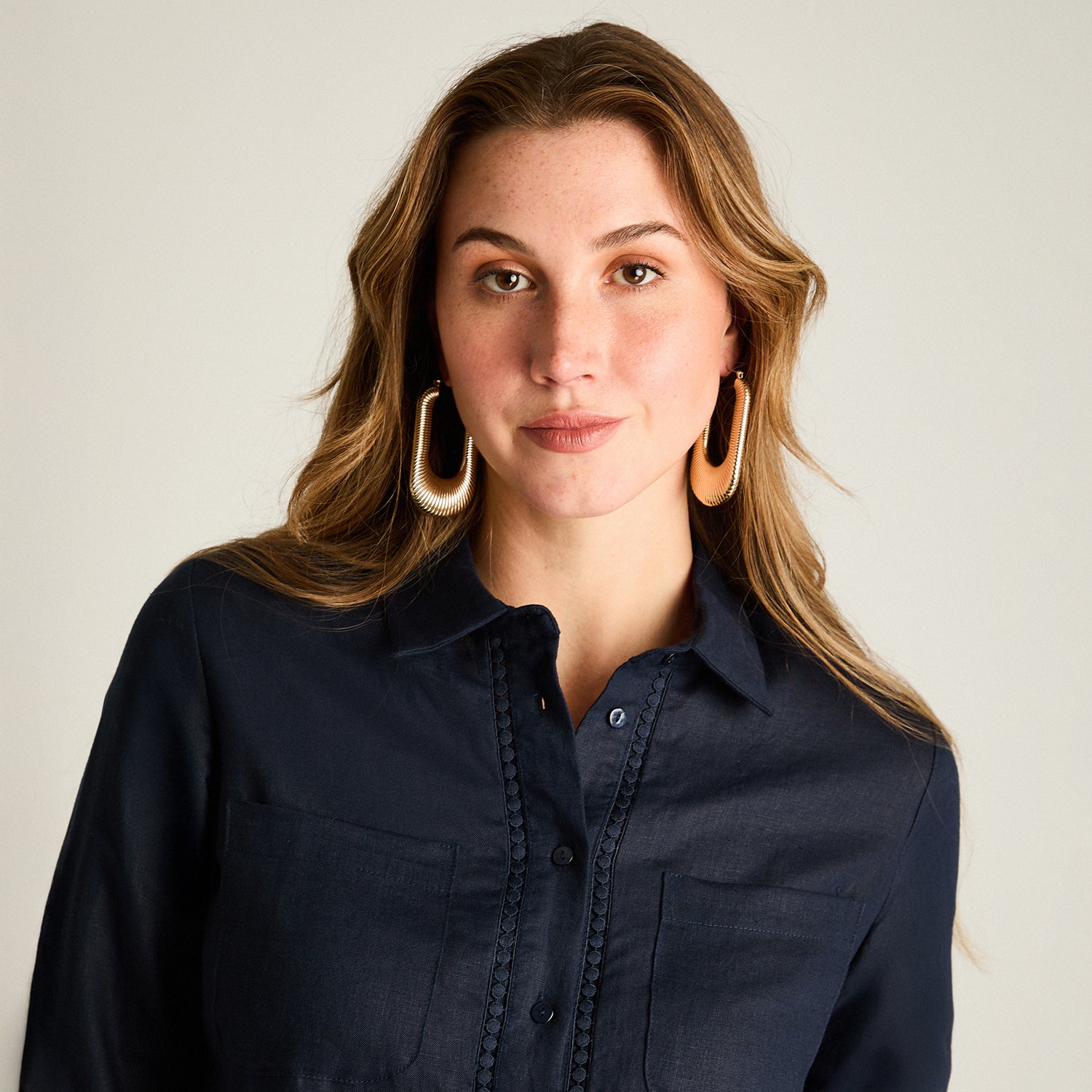 Blusa 100% Lino Azul