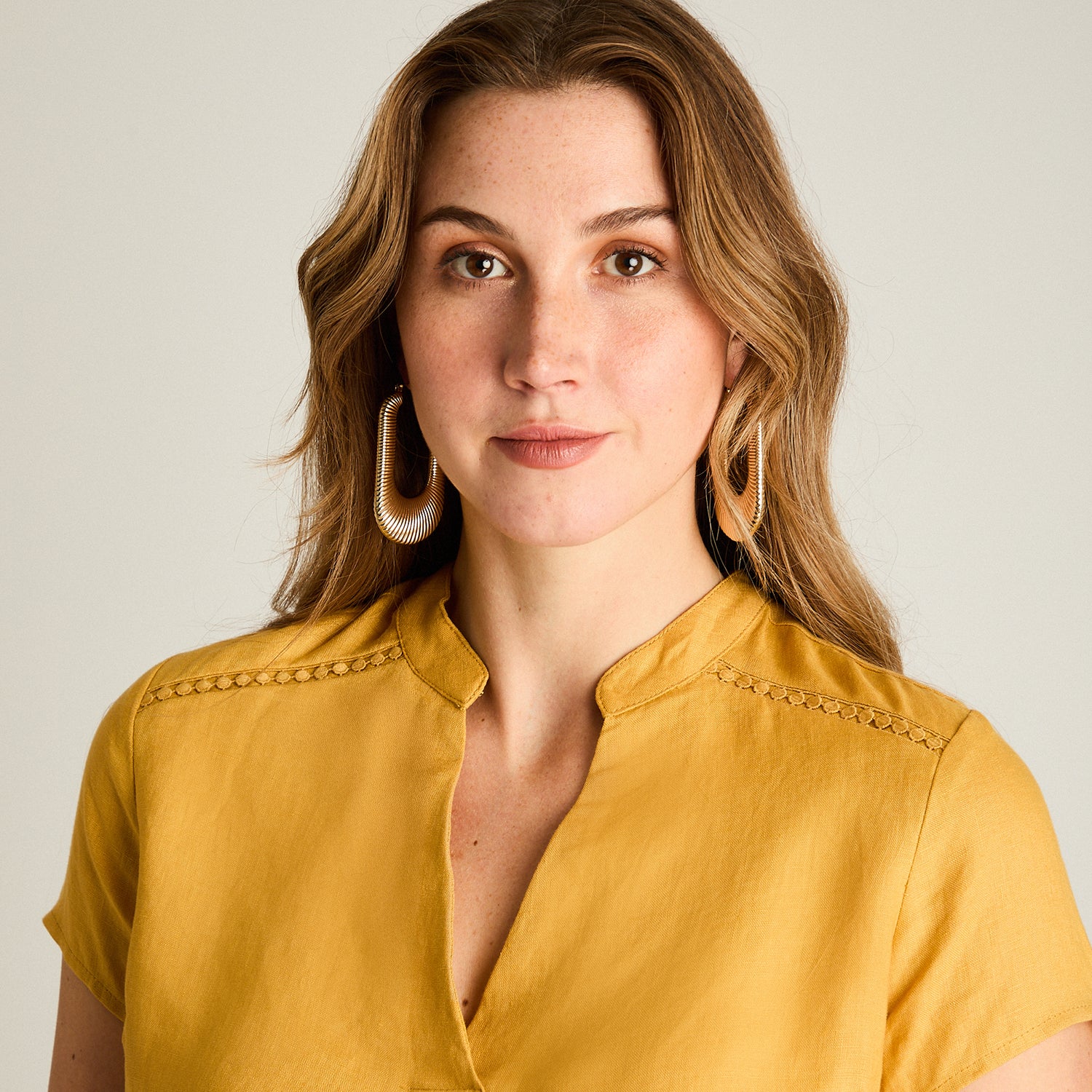 Blusa Mostaza 100% Lino