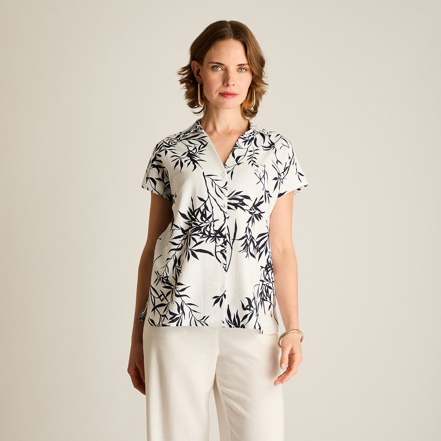 Blusa Azul Estilo Fresco y Estampado Floral