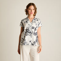 Blusa Azul Estilo Fresco y Estampado Floral