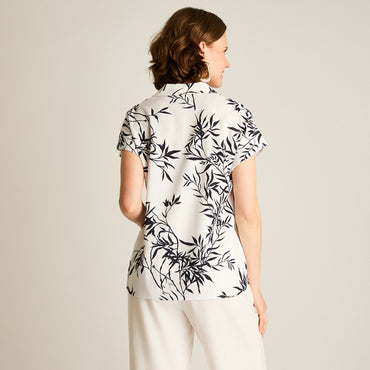 Blusa Azul Estilo Fresco y Estampado Floral