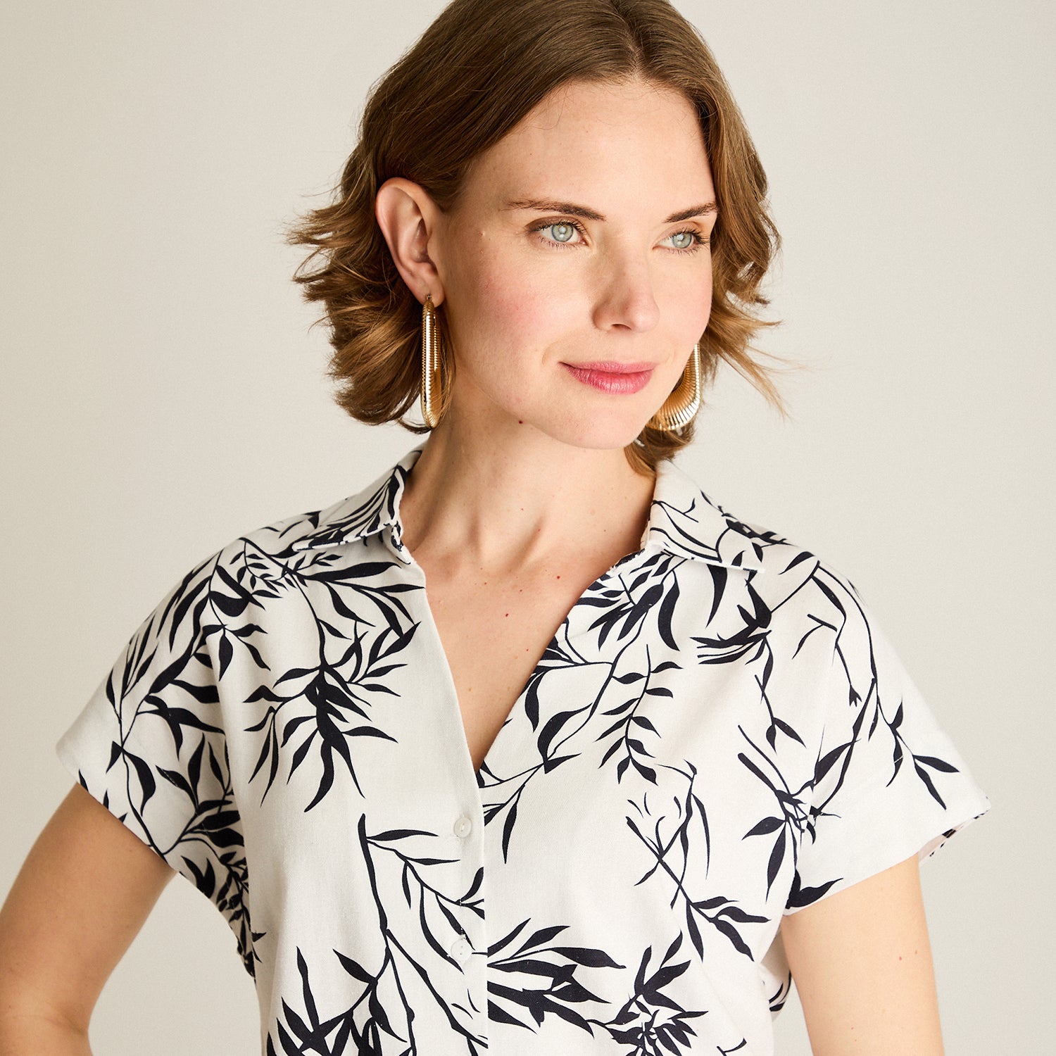 Blusa Azul Estilo Fresco y Estampado Floral