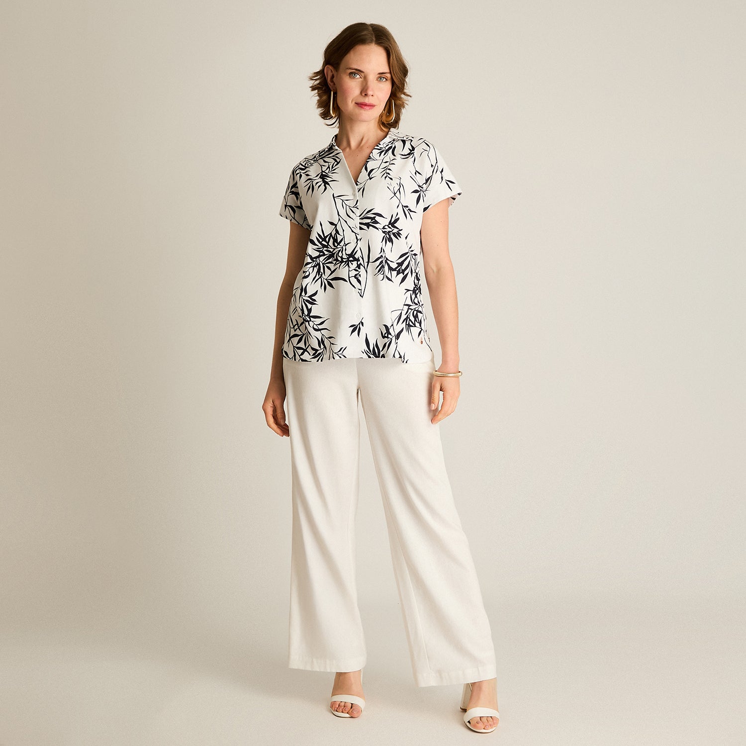 Blusa Azul Estilo Fresco y Estampado Floral